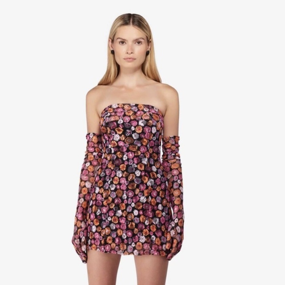 NWOT- REVOLVE Miscreants London Cupid Floral Dress with gloves